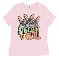 Bubblegum Pink peepin' it real easter day Ladies Tee - FaDigitalArtStudio