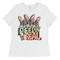 White peepin' it real easter day Ladies Tee - FaDigitalArtStudio