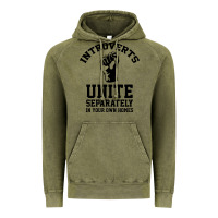 Vintage Olive introverts unite Vintage Hoodie - linhVisuals