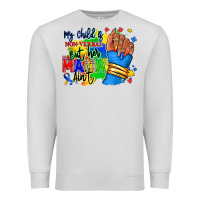 Dove Grey my child is non verbal but her mama aint afro hand rana Premium Sweatshirt - RanaPortraitStore