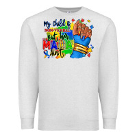 Oatmeal Heather my child is non verbal but her mama aint afro hand rana Premium Sweatshirt - RanaPortraitStore
