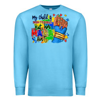 Ocean Blue my child is non verbal but her mama aint afro hand rana Premium Sweatshirt - RanaPortraitStore