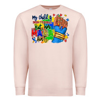 Pale Pink my child is non verbal but her mama aint afro hand rana Premium Sweatshirt - RanaPortraitStore