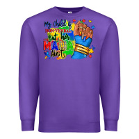 Purple my child is non verbal but her mama aint afro hand rana Premium Sweatshirt - RanaPortraitStore