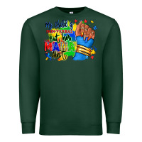 Sports Green my child is non verbal but her mama aint afro hand rana Premium Sweatshirt - RanaPortraitStore