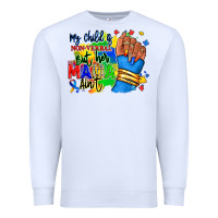 White my child is non verbal but her mama aint afro hand rana Premium Sweatshirt - RanaPortraitStore
