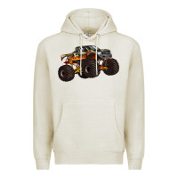Oatmeal Heather monster truck Premium Hoodie - Artiststas