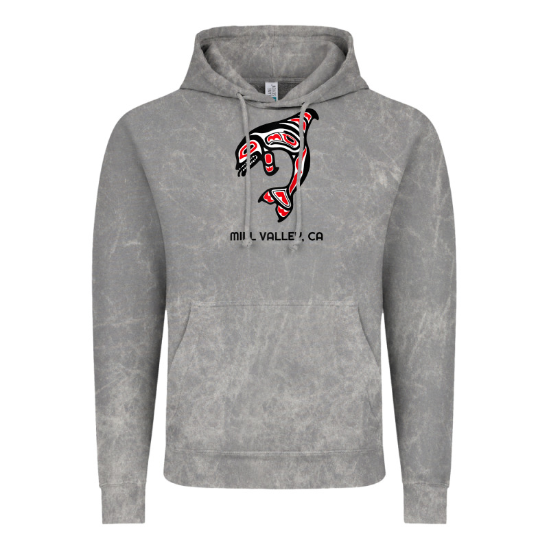 Mill Valley, California Native American Orca Killer Whale Raglan Baseb Vintage Hoodie by linhVisuals | Teevron