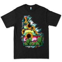 Black Idaho Map Sunflower Cactus Serape Premium Tee - RanaPortraitStore