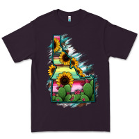 Plum Idaho Map Sunflower Cactus Serape Premium Tee - RanaPortraitStore