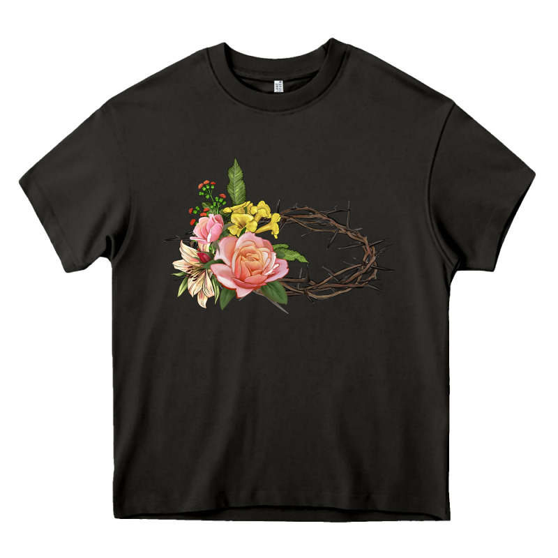 Crown Of Thorns Floral Easter Heavy Core Tee by CowGirlArtShop | Teevron
