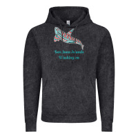 Vintage Black san juan islands upward orca killer whale native american raglan baseb Vintage Hoodie - linhVisuals