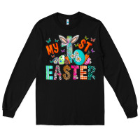 Black My 1st Easter Long Sleeve Tee - CowhideDigitalArt