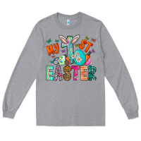 Heather Grey My 1st Easter Long Sleeve Tee - CowhideDigitalArt