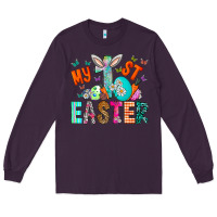Plum My 1st Easter Long Sleeve Tee - CowhideDigitalArt
