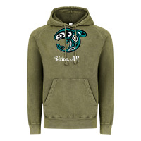 Vintage Olive sitka alaska native american tribal orca killer whale raglan baseball Vintage Hoodie - linhVisuals