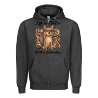 Charcoal Heather life is better with a chihuahua Zipper Hoodie - JahusDesignShop