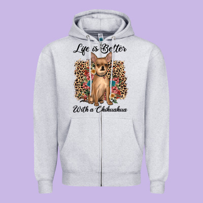 Life Is Better With A Chihuahua Zipper Hoodie Designed By Jahusdesignshop
