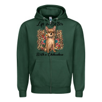 Sports Green life is better with a chihuahua Zipper Hoodie - JahusDesignShop