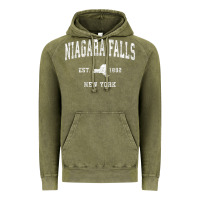 Vintage Olive niagara falls new york ny vintage athletic sports design t shirt Vintage Hoodie - linhVisuals