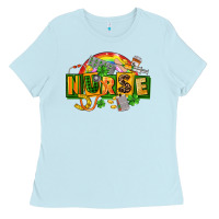 Baby Blue nurse st patricks Ladies Tee - FaDigitalArtStudio