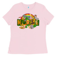 Bubblegum Pink nurse st patricks Ladies Tee - FaDigitalArtStudio