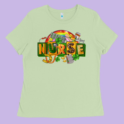 Nurse St Patricks Ladies Tee Designed By Fadigitalartstudio