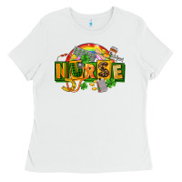 White nurse st patricks Ladies Tee - FaDigitalArtStudio