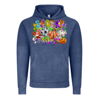 Vintage Denim Spooky Vibes Ghost Vintage Hoodie - CowhideDigitalArt
