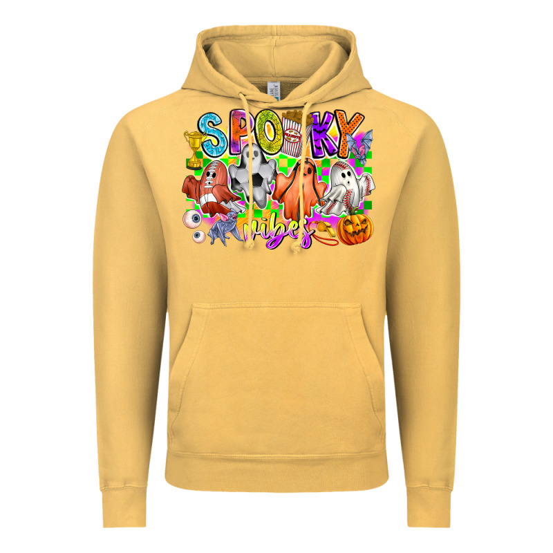 Spooky Vibes Ghost Vintage Hoodie by CowhideDigitalArt | Teevron