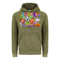 Vintage Olive Spooky Vibes Ghost Vintage Hoodie - CowhideDigitalArt