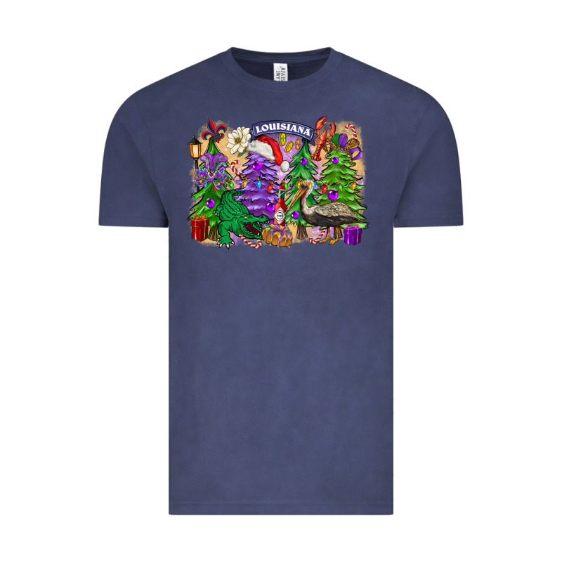 Christmas Louisiana Mardi Gras Trees Vintage Tee by FaDigitalArtStudio | Teevron