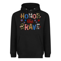 Black honor the brave Heavyweight Hoodie - RanaPortraitStore