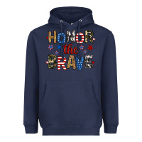 Navy honor the brave Heavyweight Hoodie - RanaPortraitStore