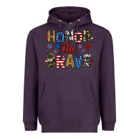 Plum honor the brave Heavyweight Hoodie - RanaPortraitStore