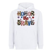 White honor the brave Heavyweight Hoodie - RanaPortraitStore