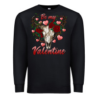 Black be my valentine bull skull Premium Sweatshirt - RanaPortraitStore