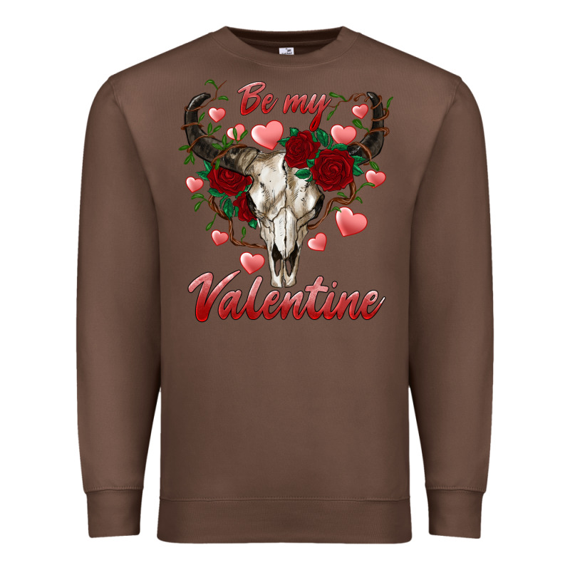 Be My Valentine Bull Skull Premium Sweatshirt by RanaPortraitStore | Teevron