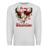 Dove Grey be my valentine bull skull Premium Sweatshirt - RanaPortraitStore