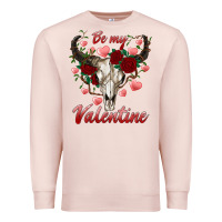 Pale Pink be my valentine bull skull Premium Sweatshirt - RanaPortraitStore