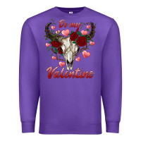 Purple be my valentine bull skull Premium Sweatshirt - RanaPortraitStore