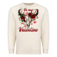 Sandshell be my valentine bull skull Premium Sweatshirt - RanaPortraitStore