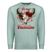 Seafoam be my valentine bull skull Premium Sweatshirt - RanaPortraitStore