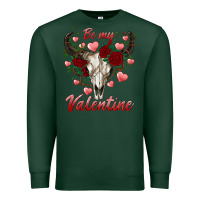 Sports Green be my valentine bull skull Premium Sweatshirt - RanaPortraitStore