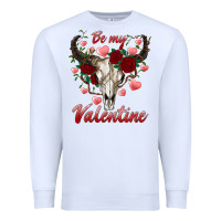 White be my valentine bull skull Premium Sweatshirt - RanaPortraitStore