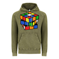 Vintage Olive rubik cube Vintage Hoodie - linhVisuals