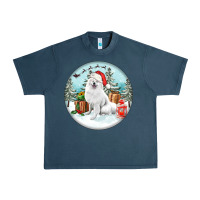 Midnight Navy Christmas samoyed dog Urban Heavy Tee - FaDigitalArtStudio