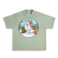Oil Green Christmas samoyed dog Urban Heavy Tee - FaDigitalArtStudio