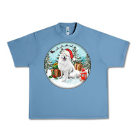 Pebble Blue Christmas samoyed dog Urban Heavy Tee - FaDigitalArtStudio