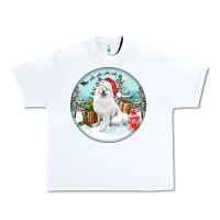 White Christmas samoyed dog Urban Heavy Tee - FaDigitalArtStudio
